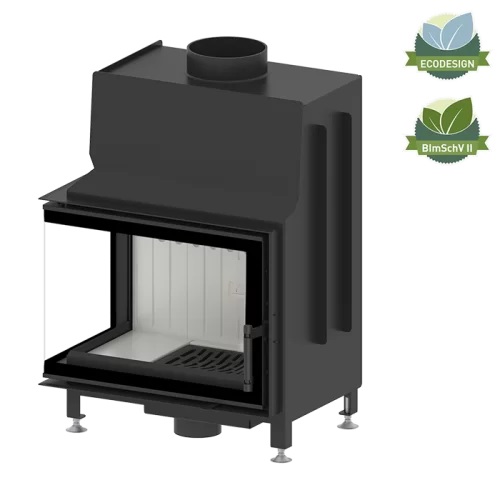 Zestaw kominek powietrzny stalowy KRATKI LUCY Prawy BLACK 14 kW Ø 200 z akcesoriami HITZE STMA 54x39L kominek fireplace DECOR 2 - Zestaw kominek powietrzny stalowy KRATKI LUCY Prawy BLACK 14 kW Ø 200 z akcesoriami